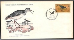 Guernsey - FDC - Annullo Magnanina, Cancellation Dartford Warbler, Annullation Fauvette Pitchou - Mechanical Postmarks (Advertisement)