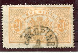 SWEDEN 1874 Official 24 Öre Perforated 14, Used, . Michel 8Ab - Oficiales