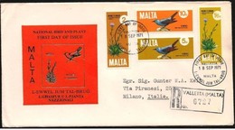 Malta/Malte: Raccomandata, Registered, Recommandé. Passero Solitario, Blue Rock Thrush, Monticole Bleu - Passeri