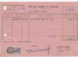 AUTOGRAPHE ROBERT MANUEL 1943 RADIO MONTE CARLO - Andere & Zonder Classificatie
