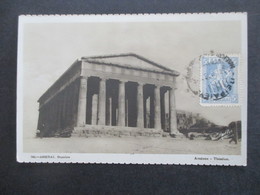 Griechenland 1937 Bildseitig Frankierte AK Athen / Athenes Theseion Nach Backa Palanka Jugoslawien Gesendet - Storia Postale