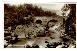 Ref 1362 - Real Photo Postcard - Brig O Feugh Banchory Scotland - River & Bridge - Aberdeenshire