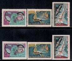 North Vietnam 1962 Mi# 240-242 And 240-242 U (*) Mint No Gum - Perf. And Imperf. - Flights Of Vostok 3 And 4 / Space - Asia