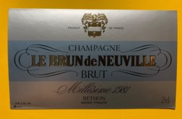 14275 -  Champagne  Le Brun De Neuville Brut 1981 - Champan