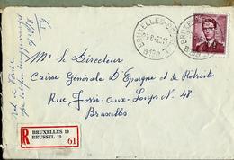 Doc. De BRUXELLES - BRUSSEL - B 19 B -  Du 23/08/53 En Rec. Avec N° 1072 Lunettes 8,50 Frs - Rural Post