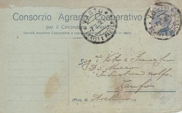 Vasto. 1922. Annullo Guller Su Cartolina Postale PUBBLICITARIA ... CONSORZIO AGRARIO COOPERATIVO... - Marcophilia