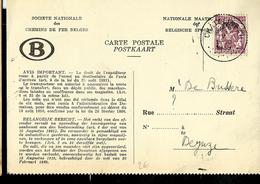 Doc. Des Chemins De Fer  (D.C. 1646)  Avec N° S22  Obl.: CHÂTELINEAU 1939 - Correo Rural