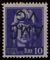 ITALY ITALIA VENEZIA GIULIA 1945 10 L. SOPRASTAMPA CAPOVOLTA (Sass. 11d) MLH * - Neufs