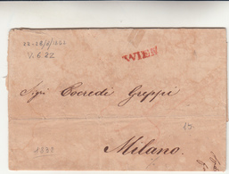 Vienna Per Milano, Lettera Con Contenuto 1832 - ...-1850 Préphilatélie