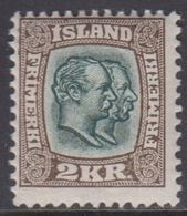 1907. Two Kings. 2 Kr. Bown/green. Perf. 12 3/4, Wm. Crown. Only 30.000 Issued. (Michel 61) - JF361902 - Neufs