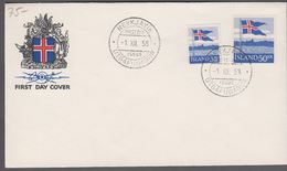 1958. FLAG. FDC REYKJAVIK -1. XII. 58.  (Michel 327-328) - JF361946 - Lettres & Documents