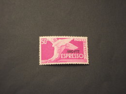 TRIESTE ZONA A - ESPRESSI - 1952 PIEDE ALATO L. 50, Ruota 1a - NUOVI(++) - Express Mail