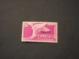 TRIESTE ZONA A - ESPRESSI - 1952 PIEDE ALATO L. 50, Ruota 3a - NUOVI(++) - Eilsendung (Eilpost)