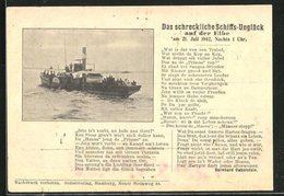 AK Das Schreckliche Schiffs-Unglück Auf Der Elbe 1902, Raddampfer Primus - Non Classificati