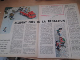 SPITIN20 Page DOUBLE Revue SPIROU Années 60/70 : ACCIDENT PRES DE LA REDACTION  / FRANQUIN GASTON LAGAFFE - Franquin