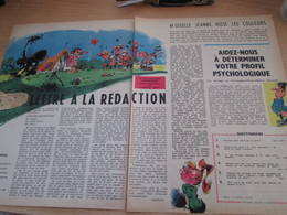 SPITIN20 Page DOUBLE Revue SPIROU Années 60/70 : LETTRE A LA REDACTION  / FRANQUIN GASTON LAGAFFE - Franquin