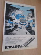 SPITIN20 Page Revue SPIROU Années 60/70 : Rare PUBLICITE PEYO SCHTROUMPFS CONFISERIE KWATTA - Schtroumpfs, Les