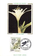 ✅ " LYS DE MER / ORCHIDEE " Sur Carte Maximum Sur Soie De 1992 N° YT 2766 Parfait état CM - Orchidées