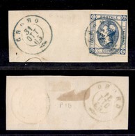 ANTICHI STATI ITALIANI - LOMBARDO VENETO - Gromo 31.10.63 (azzurro - P.ti 10) - 15 Cent (13 - Regno) Su Frammento - Autres & Non Classés