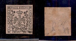 ANTICHI STATI ITALIANI - MODENA - 1852 - 10 Cent (9) Usato - Preciso In Basso - Diena (600) - Sonstige & Ohne Zuordnung