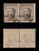 REGNO - 1923 - 50 Cent Su 40 (139e/qi) - Coppia Con Soprastampe A Cavallo E Sbarrette In Basso - Gomma Integra - Sonstige & Ohne Zuordnung