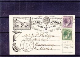 Luxembourg - Carte Postale De 1927 - Cachet De Roodt - Vol Par Ballon - Expo Philatélique - Cartas & Documentos