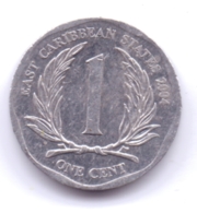 EAST CARIBBEAN STATES 2004: 1 Cent, KM 34 - East Caribbean States