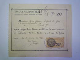 2020 - 5733  ESCOLE GASTOU FEBUS  :  Carte De Membre De Jean SENAC Député Du GERS  1936   XXX - Non Classés