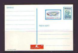 1998 TURKEY AIRPLANE THEME - 75TH ANNIVERSARY OF TURKISH REPUBLIC POSTCARD - Postal Stationery