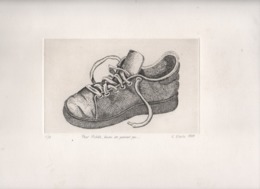 Gravure D'Epoque Margée Et Justifiée/K EBERLIN/ "Chaussure"/ Dédicacée Et Signée/1984      GRAV317 - Prints & Engravings