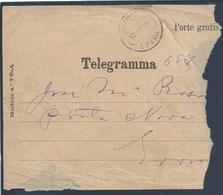 Envelope De Telegrama Com Obliteração De Telegramas Évora 1905. Porta Nova. Telegram With Obliteration Telegrams Évora. - Lettres & Documents
