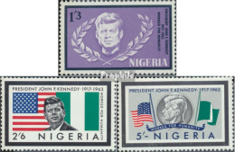 Nigeria 150-152 (kompl.Ausg.) Postfrisch 1964 John F. Kennedy - Nigeria (1961-...)