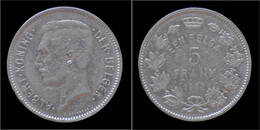 Belgium Albert I 5 Frank (1 Belga) 1933 VL-pos B - 5 Francs & 1 Belga