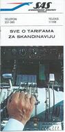 SAS - Scandinavian Airlines - Branch Belgrade Yugoslavia - Timetable 1982 - Zeitpläne