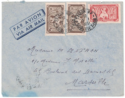 1951 - LETTRE COVER De SAIGON INDOCHINE COCHINCHINE Pour MARSEILLE FRANCE AFFRANCHISSEMENT À VOIR SUD VIETNAM - Lettres & Documents