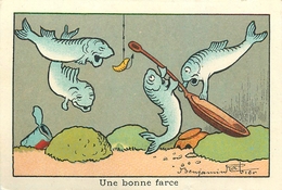 BENJAMIN RABIER ILLUSTRATEUR - "UNE BONNE FARCE" - CHROMO ANCIEN - Format (7 X 10,5 Cm) - Rabier, B.