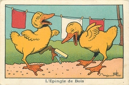 BENJAMIN RABIER ILLUSTRATEUR - "L'EPINGLE DE BOIS" - CHROMO ANCIEN - Format (7 X 10,5 Cm) - Rabier, B.