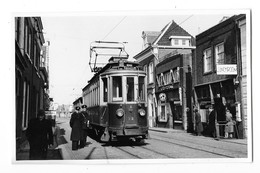 MONNICKENDAN (Pays Bas) Carte Photo Tramway électrique NZHVM Gros Plan 1955 - Andere & Zonder Classificatie