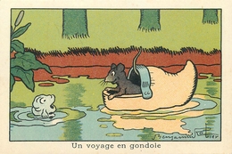 BENJAMIN RABIER ILLUSTRATEUR - "UN VOYAGE EN GONDOLE" - CHROMO ANCIEN - Format (7 X 10,5 Cm) - Rabier, B.