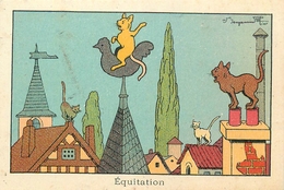 BENJAMIN RABIER ILLUSTRATEUR - "EQUITATION" - CHROMO ANCIEN - Format (7 X 10,5 Cm) - Rabier, B.