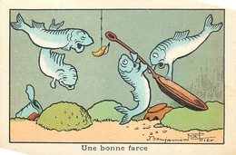 BENJAMIN RABIER ILLUSTRATEUR - "UNE BONNE FARCE" - CHROMO ANCIEN - Format (7 X 10,5 Cm) - Rabier, B.