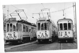 Ligne DELFT VOORBURG (Pays Bas) Photographie  3 Tramways électriques NZH Gros Plan Vers 1950 - Delft