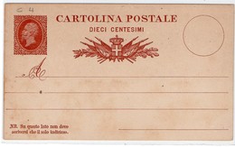 1878 - CARTOLINA POSTALE " EFFIGE REALE " C 4 NUOVA VEDI++++ - Stamped Stationery