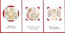 3 Cartes De 1ere COMMUNION - Avec Relief Gauffré - Images Religieuses