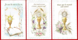 3 Cartes De COMMUNION - Encadrement Gauffré - Devotion Images