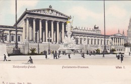 AK Wien - Reichsraths-Palast - Parlaments-Brunnen - Ca. 1900 (50336) - Ringstrasse