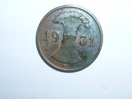 ALEMANIA 1 REICHPFENNIG 1931 E (1139) - 1 Rentenpfennig & 1 Reichspfennig
