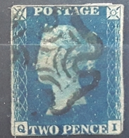 GB Victoria 1840, Yvert No 2, 2 Pence Blue Q - I , O Black Maltese Cross , BTB / FU, No Defect  Sans Defaut,  Cote 750 E - Gebraucht