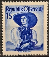AUSTRIA 1948/52 - MNH - ANK 904 - Trachten 1S Blue - Unused Stamps