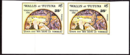 WALLIS & FUTUNA (1980) Jesus Laid In The Tomb By Denis. Imperforate Pair. Scott No 255, Yvert No 258. - Imperforates, Proofs & Errors